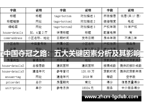 中国夺冠之路：五大关键因素分析及其影响