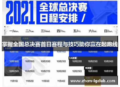 掌握全国总决赛首日赛程与技巧助你赢在起跑线 掌握全国总决赛首日赛程与技巧助你赢在起跑线